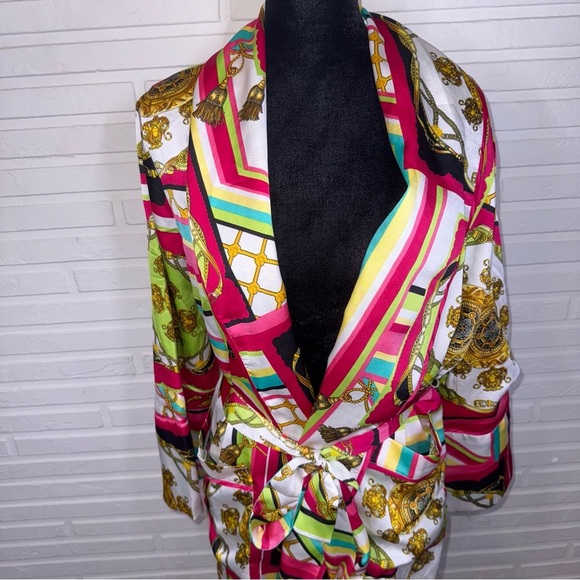 Luxy USA Colorful Print Tie Waist Kimono Women’s Size Medium - Picture 2 of 12